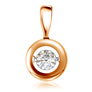 Подвеска из красного золота с бриллиантом
