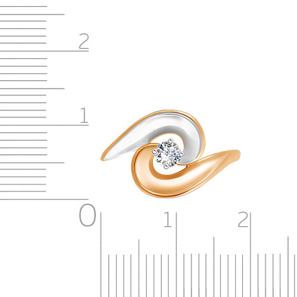 Кольцо из красного золота с фианитом