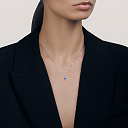 Колье из белого золота с танзанитом, плетение якорное