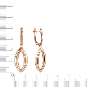 Серьги с английским замком из красного золота