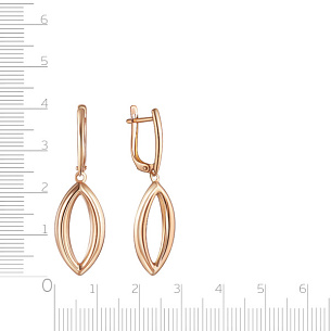 Серьги с английским замком из красного золота