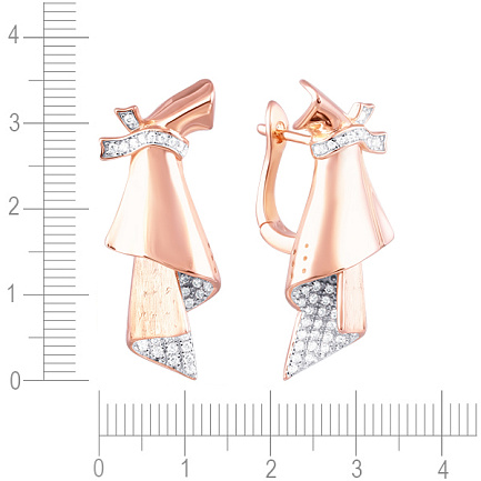 Серьги с английским замком из серебра с фианитом