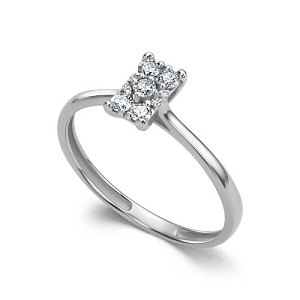 Кольцо из белого золота с бриллиантами