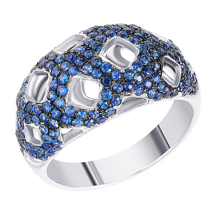 Кольцо из белого золота с сапфиром