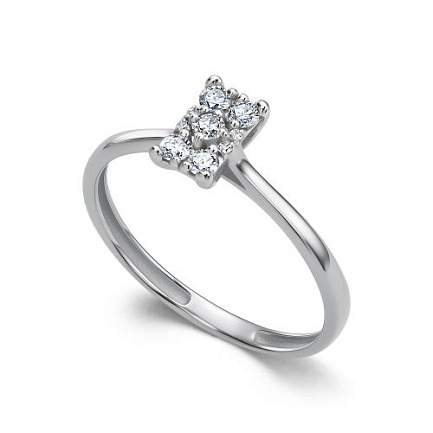 Кольцо из белого золота с бриллиантами