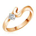 Кольцо из комбинированного золота с бриллиантом