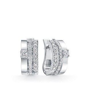 Серьги из белого золота с бриллиантами