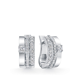 Серьги из белого золота с бриллиантом