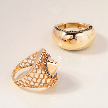 Кольцо из желтого золота с бриллиантами