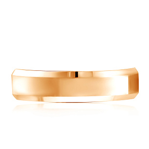 Кольцо обручальное гладкое из красного золота