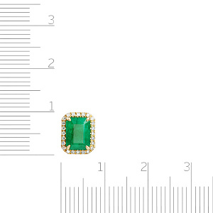 Подвеска из желтого золота с бриллиантами, изумрудом