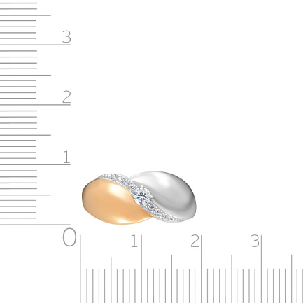 Кольцо из красного золота с фианитом