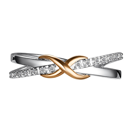 Кольцо из комбинированного золота с бриллиантами