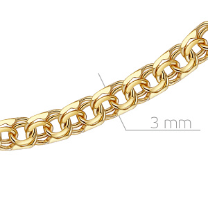 Цепь автомат из желтого золота, плетение бисмарк