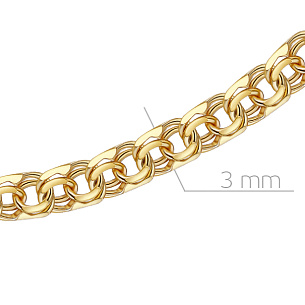 Цепь автомат из желтого золота, плетение шпрингелевое