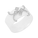 Кольцо из серебра с керамикой, фианитами