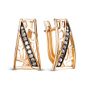 Серьги из красного золота с бриллиантами