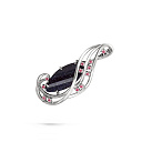 Колье из серебра с авантюрином, фианитами