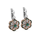 Серьги с английским замком из красного золота с бриллиантами