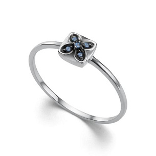 Кольцо из белого золота с сапфиром