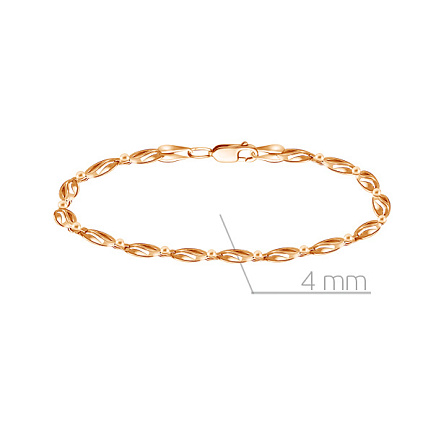 Браслет декоративный из красного золота