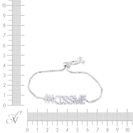 Браслет декоративный из серебра с фианитом