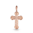 Крест из красного золота с бриллиантами