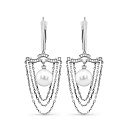 Серьги с английским замком из белого золота с бриллиантами