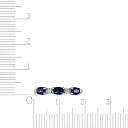 Кольцо из белого золота с бриллиантами, сапфирами