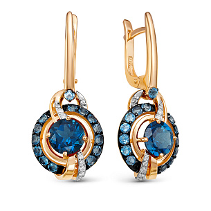 Серьги из красного золота с бриллиантами