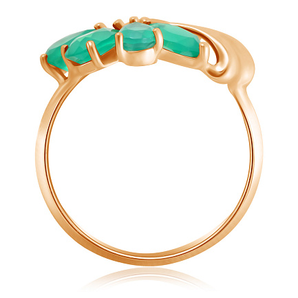 Кольцо из красного золота с агатом