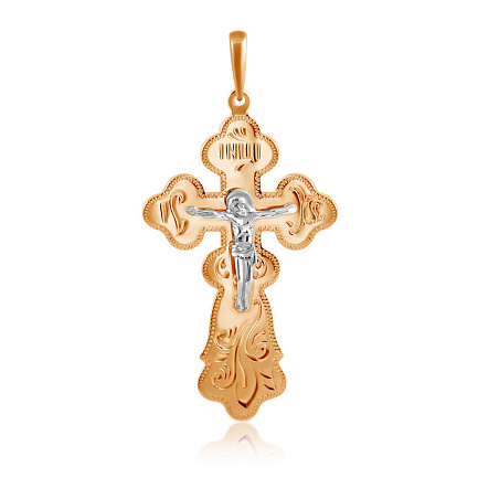 Крест из комбинированного золота