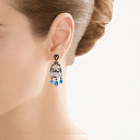 Серьги с английским замком из белого золота с бриллиантами