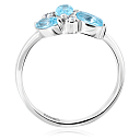 Кольцо из белого золота с топазом, фианитом