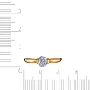 Кольцо из красного золота с фианитом