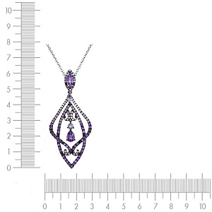 Подвеска из золота с бриллиантами, аметистами