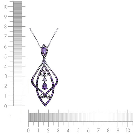 Подвеска из золота с бриллиантами, аметистами