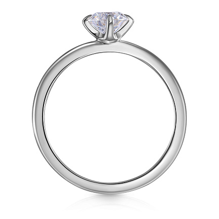 Кольцо из белого золота с бриллиантом