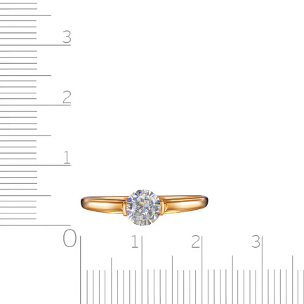 Кольцо из красного золота с фианитом