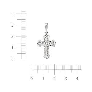 Крест из белого золота с бриллиантами