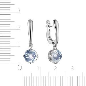 Серьги с английским замком из белого золота с бриллиантами