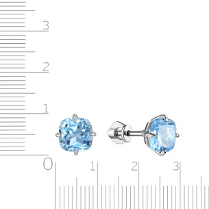 Пусеты из серебра с топазом