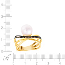 Кольцо из желтого золота с бриллиантами, жемчугом