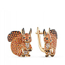 Серьги с английским замком из серебра с позолотой