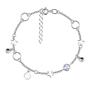 Браслет декоративный из серебра с фианитом