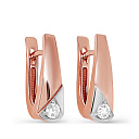 Серьги с английским замком из красного золота с бриллиантами