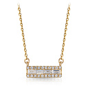 Колье из желтого золота с бриллиантами, плетение якорное