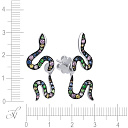 Серьги из белого золота с сапфирами, топазами