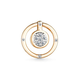 Подвеска из красного золота с бриллиантами