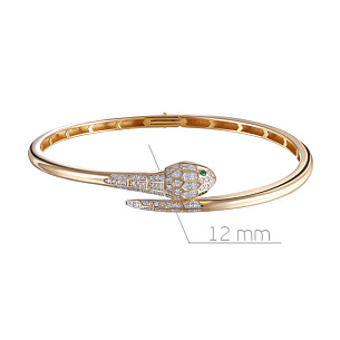 Браслет из красного золота с бриллиантами и изумрудами